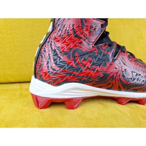 Under Armour Highlight Clutchfit Cleats Men Sz 13 Red & Black Football Shoes main image 9